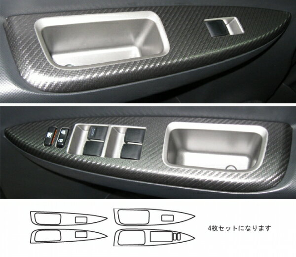 ハセプロマジカルアートレザー トヨタラクティス NCP/SCP100系 ドアスイッチパネル ブラック