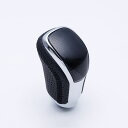 フェガーリクラウン 180系 ハイグレード Vタイプ スタンダードシフトノブ 幾何学柄×ブラックユーロステッチ (ハリアー 60系 後期 純正近似色)