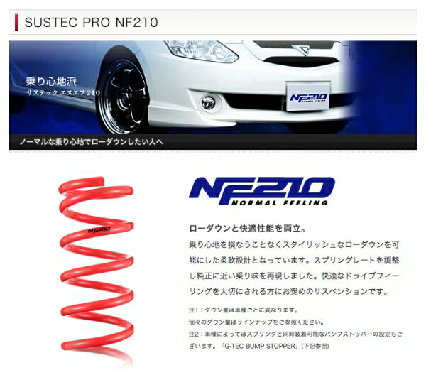 スプリング【タナベ】サスペンション(ノーマル形状) サステック SUSTEC NF210 パッソ QNC10 K3-VE 2004年06月～2010年02月