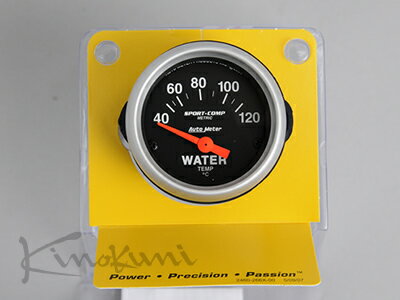 キノクニキノクニ Kinokuni 52φ電気式 水温計 ブラックパネル (3337-M ショートスイープ水温計/電52φ BP/WS)