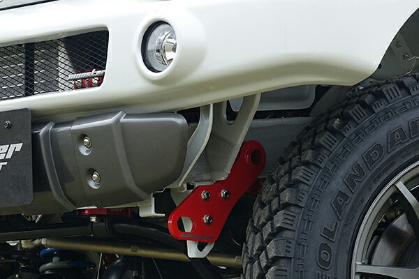 モンスタースポーツジムニー JB23W 1型- モンスタースポーツ社製 XCLウレタンバンパー 装着車 牽引フック 単品 フロント 左