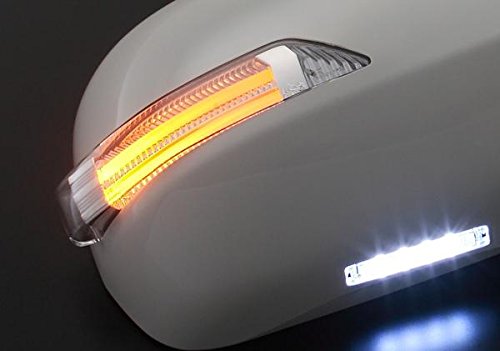 【ライツ】「ライトバータイプ」「塗装済W24」「ライトバーホワイト」ミラココア（L675S/L685S） LEDウインカードアミラーウェルカムランプ付　純正交換タイプ