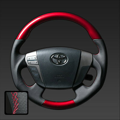 レアルクラウンロイヤル 200系 2008/2〜2012/12 ステアリング パールブルー ブルーユーロステッチ