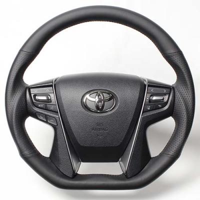 レアルランドクルーザー 200系 後期 2015/8〜 ステアリング ナッパオールレザー ブラックユーロステッチ