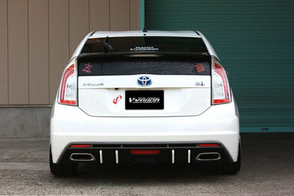 ブイビジョンプリウス30系 リアバンパー用マフラーカッター(左右セット）