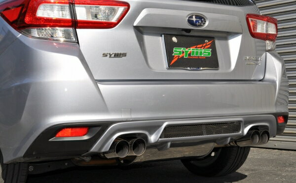 シムスレーシングインプレッサ GT リアマフラー＆ガーニッシュセット メーカー塗装:クリスタルホワイト