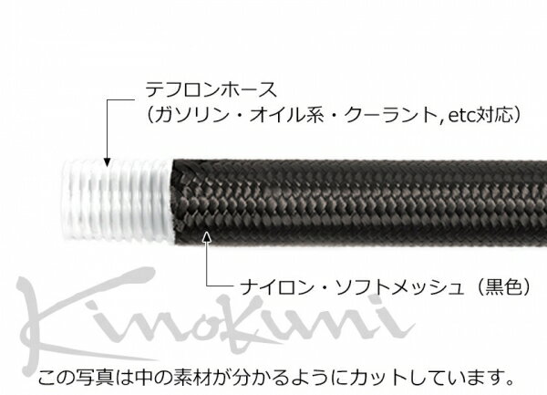 キノクニキノクニ Kinokuni ランマックス ナイロンメッシュ+テフロンホース ＃12(ID19.8/OD24.4mm)BK