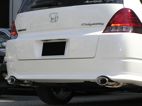 ノブレッセオデッセイ RB 楕円タイコ左右2本出しマフラー タイプ8テール ハーフステン/4WD/アブソルート