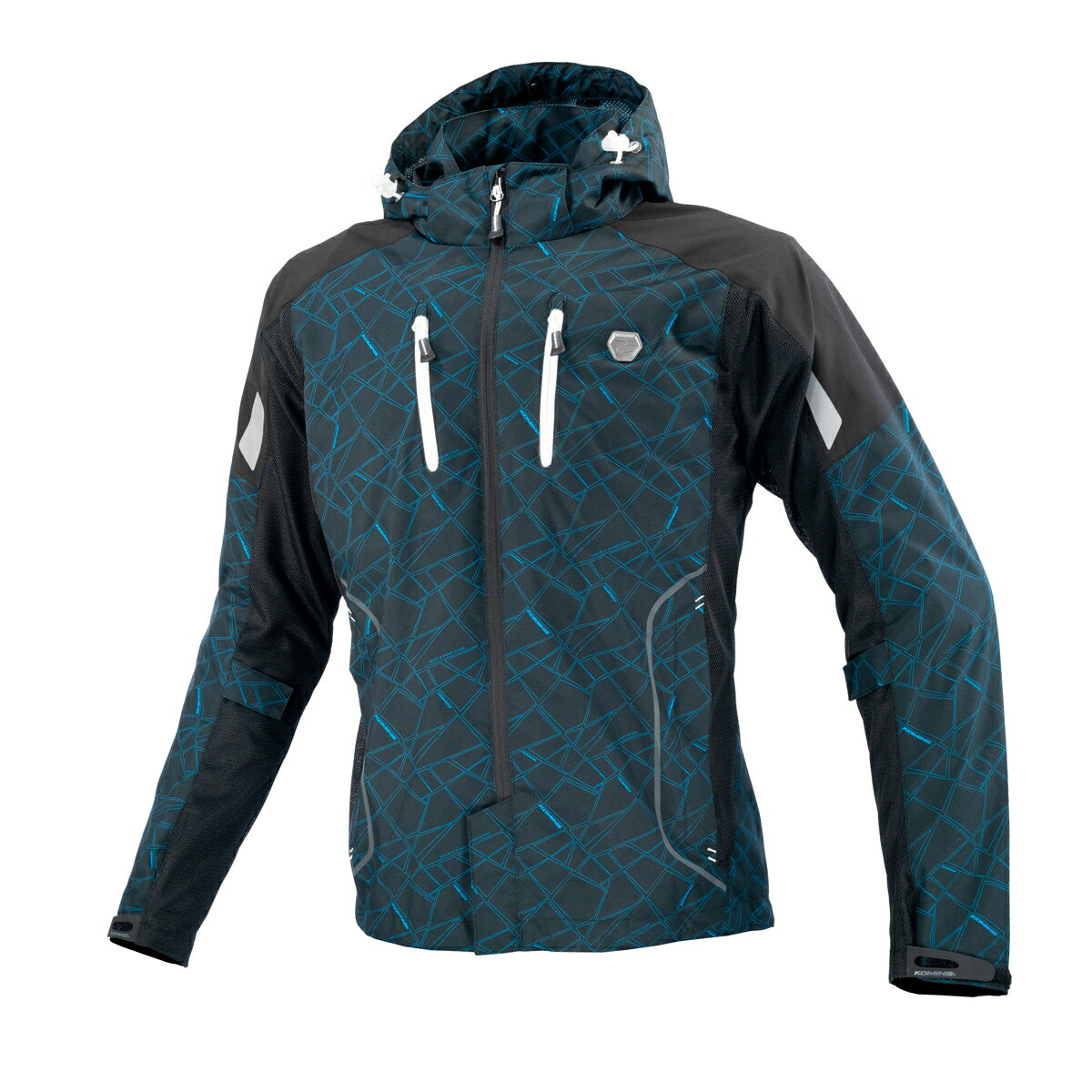 コミネ(KOMINE) JK-1123 プロテクトハーフメッシュパーカ-ゲンリ Crush Black Lサイズ