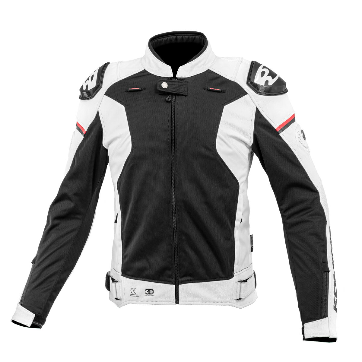 コミネ(KOMINE)JK-167 レザーメッシュRスペックジャケット WHITE Mサイズ