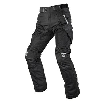 ●Colors:Black ●Materials:Polyester Polyester ●Protectors:knee・side 着座面や両足内側、脛はテキスタイル地で仕上げることで、シートによる摩耗やエンジン熱の影響、路面からの埃に対応。 道を選ばず走り続けるライダーの夏の走りをサポートするメッシュパンツ。 GOOD MATCH TO JK・142 ・Textile and mesh combination pants ・3D ergonomic fit for comfort ride ・CE approved hard protectors on knee ・EVA padding on side waist ・Stretch panel at the knee area and waist area for a better movement ・Connection zipper to JK・143, JK・144, JK・145, JK・147, JK・148 ・Wide sizes available (MB~6XLB)