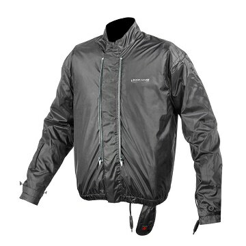 ●Colors:Black ●Materials: outshell・polyester(PU coating) lining ・ polyester 車載12Vバッテリーより給電する防風仕様の電熱ライニングジャケット。 オプションライニングシステムに対応するライディングジャケットを防風電熱ジャケット化することが可能。 ・Breathable water-proof liner with electric heater(DC12V) ・Can be worn with the system jackets with no lining, JK-602, JK-606, etc. ・Equipped with a connector to be able to connect with 12V electric heated glove in the forearm