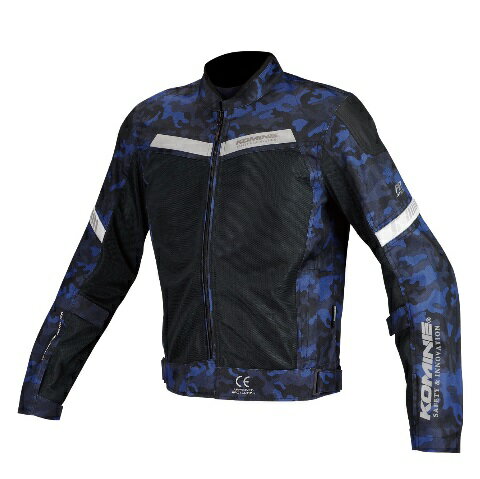 コミネ(KOMINE) JK-127 プロテクトハーフメッシュジャケット Blue Camo/Black Mサイズ
