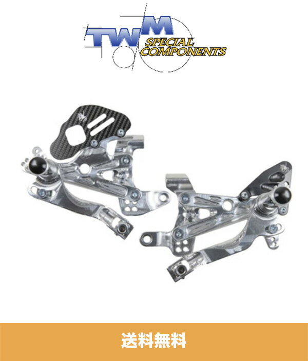 ドゥカティパニガーレV4 (全ての年式)用 TWM スパイダー SBK EVO 調整可能なリアセット (シルバー)TWM BY SPIDER SBK EVO ADJUSTABLE REARSETS SILVER FOR PANIGALE V4 / V4S / V4R (送料無料)