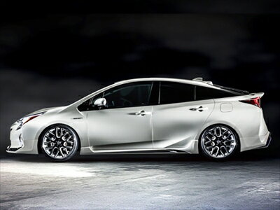 プリウス 50系 前期 ハイブリッド サイドステップ 2色塗分け塗装済 アティチュードブラックマイカ/グレーメタリック 取付込(2)