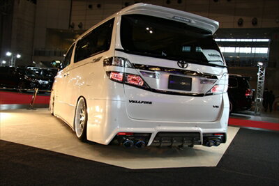 ヴェルファイア 20後期 RICERCATO BUMPER TYPE リアルーフウイング 塗装済 ブラック 202 取付込