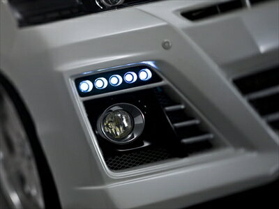 ヴェルファイア 20 後期 Belta フロントバンパースポイラー +5連LEDスポットKIT FRP製 LEDブルー 塗装取付込