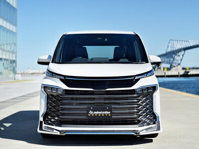 VOXY ZWR / MZRA 90 ヴォクシー デポルテ フロントハーフスポイラー メーカー塗分け塗装済 スパークリングブラックパールクリスタルシャイン220+ダークグレーM