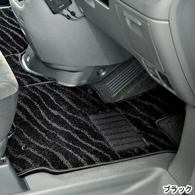シルビア S13 フロアマット デラックスタイプ ブルーク ブラック/ヒールパット有