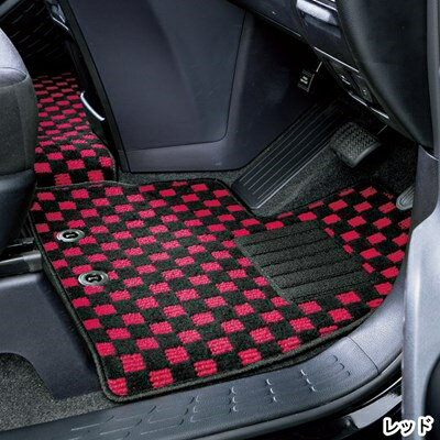 ムーヴ LA150S 2WD/ヒーター無 フロアマット スタンダードタイプ ラティス2 レッド/ヒールパット有