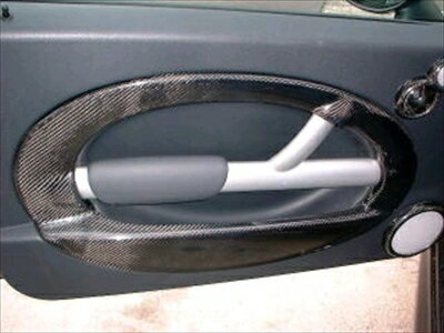 BMW Mini R50/53 ロアスピーカーリング シルバーカーボン クリア塗装済