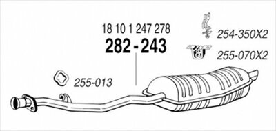 BMW E36 318i Sedan 純正タイプ補修用マフラー リアマフラー