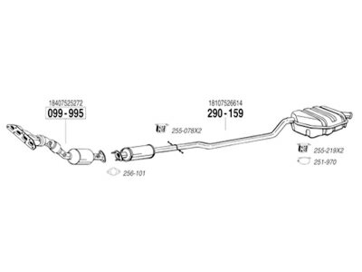 BMW MINI COOPER R50/R52 純正タイプ補修用マフラー 触媒