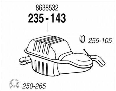 VOLVO XC70 2.5T 純正タイプ補修用マフラー リアマフラー