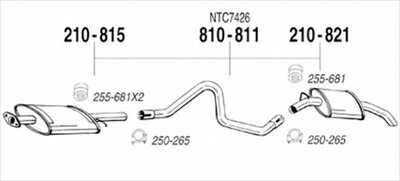 LAND ROVER Discovery I V8i 純正タイプ補修用マフラー F/マフラー