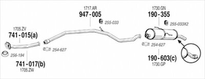 PEUGEOT 206 1.4 Hatchback 03/12-08 純正タイプ補修用マフラー フロントパイプ MT用