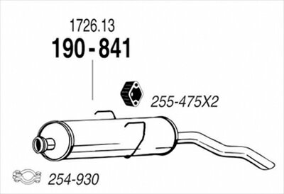PEUGEOT 309 1.9 GTI 純正タイプ補修用マフラー リアマフラー