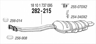 BMW E36 325i/328i 純正タイプ補修用マフラー ガスケット