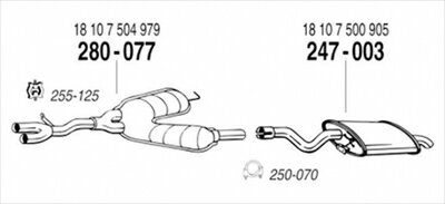 BMW E39 525i Sedan 純正タイプ補修用マフラー リアマフラー