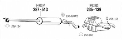 VOLVO S80 2.4 NA 純正タイプ補修用マフラー リアマフラー