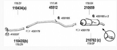 PEUGEOT 206 1.4 Hatchback 01-03/11 純正タイプ補修用マフラー フロントパイプ