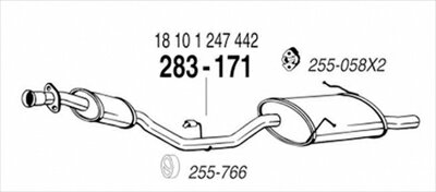 BMW E36 318ti Compact 純正タイプ補修用マフラー 吊りゴム