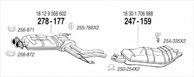 BMW E32 735i 純正タイプ補修用マフラー ガスケット