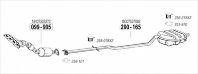 BMW MINI ONE R50 2004/04-2006 純正タイプ補修用マフラー ガスケット