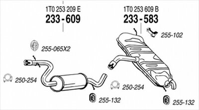 VW GOLF TOURAN 1.6 純正タイプ補修用マフラー クランプ