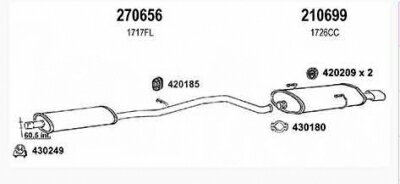 PEUGEOT 206 S16 CC 純正タイプ補修用マフラー リアマフラー