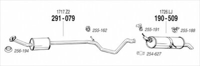 PEUGEOT 307 1.6 SW/Break 02-04 純正タイプ補修用マフラー ガスケット