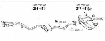 BMW E87 120i 2004-2007年 純正タイプ補修用マフラー ガスケット【納期未定】