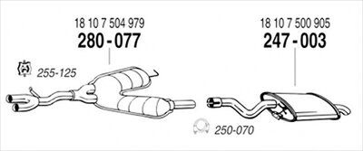 BMW E39 530i Sedan 純正タイプ補修用マフラー クランプ