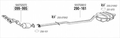 BMW MINI ONE R50 00-04/04 純正タイプ補修用マフラー 吊りゴム