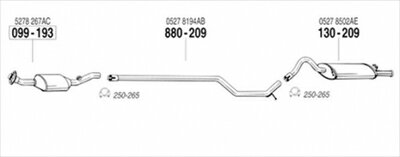 CHRYSLER PT-CRUISER 2.0 NA 純正タイプ補修用マフラー クランプ