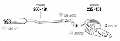 VOLVO S60 2.4 NA 01-02 純正タイプ補修用マフラー クランプ