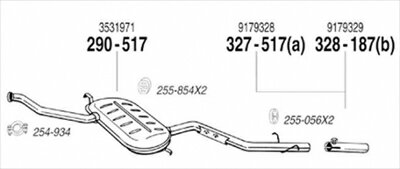 VOLVO 850 GLE/GLT Sedan/Wagon 純正タイプ補修用マフラー 吊りゴム