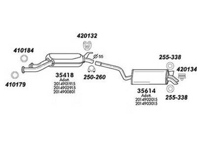 BENZ W201 190E 2.6 純正タイプ補修用マフラー 吊りゴム