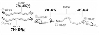 LAND ROVER Discovery I 2.5TDI 90-94/12 純正タイプ補修用マフラー クランプ