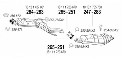BMW E34 525i 24V Sedan 純正タイプ補修用マフラー スリーブ